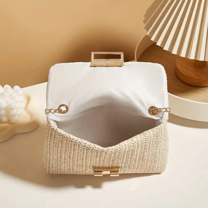 Elegant Woven Straw Shoulder Bag - BloMelle