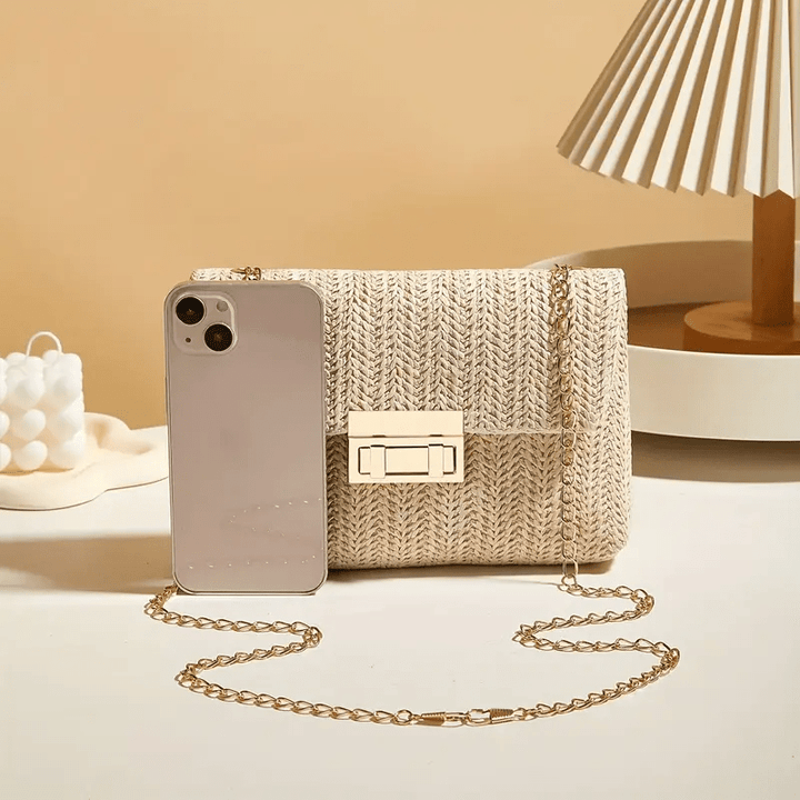 Elegant Woven Straw Shoulder Bag - BloMelle
