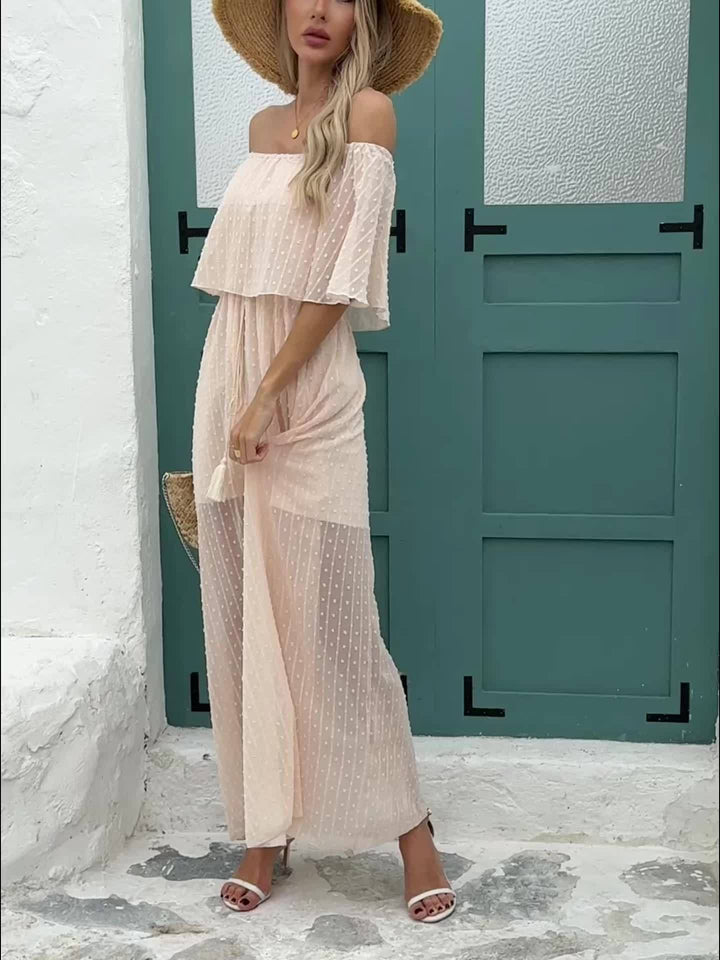 Elegant Off-Shoulder Tassel Dress - BloMelle