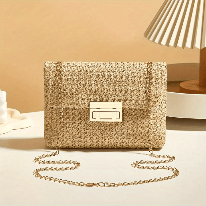 Elegant Woven Straw Shoulder Bag - BloMelle