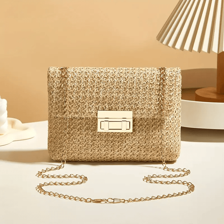 Elegant Woven Straw Shoulder Bag - BloMelle
