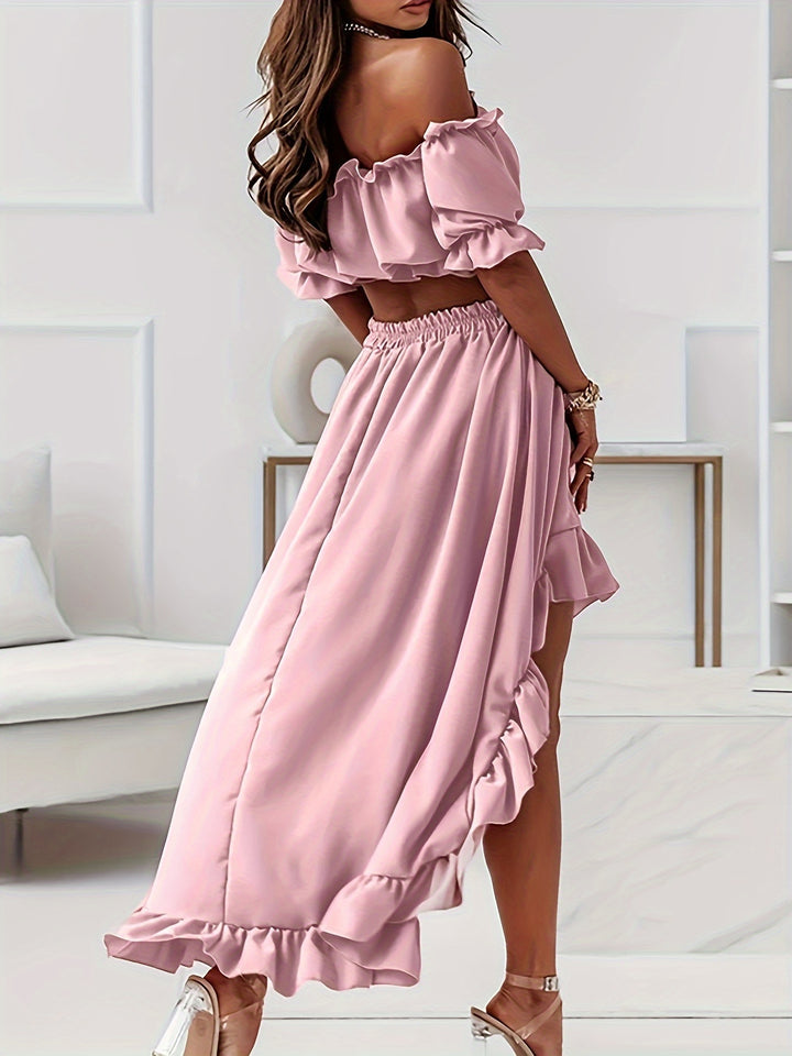 Ruffle Dream Off-Shoulder Maxi Dress - BloMelle