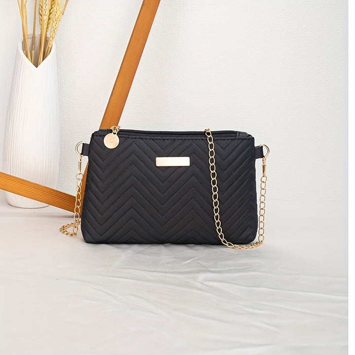 Women's Geometric Wave Pattern Crossbody Bag - BloMelle