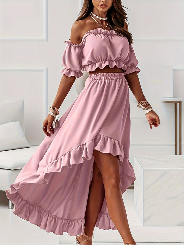 Ruffle Dream Off-Shoulder Maxi Dress - BloMelle